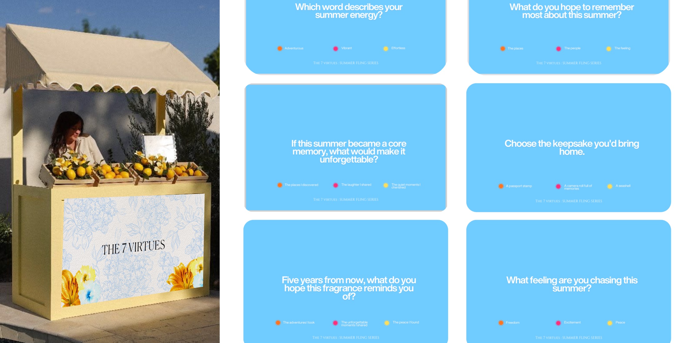 Summer Fling pop-up stand mockup and Instagram Story poll series