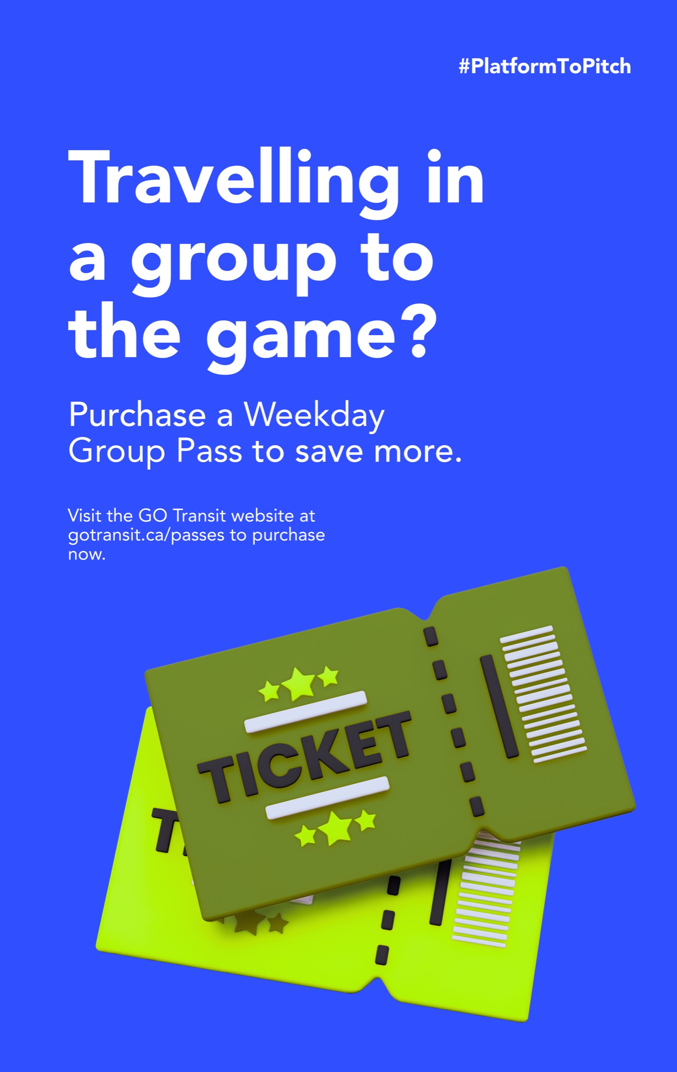 #PlatformToPitch poster — Travelling in a group to the game