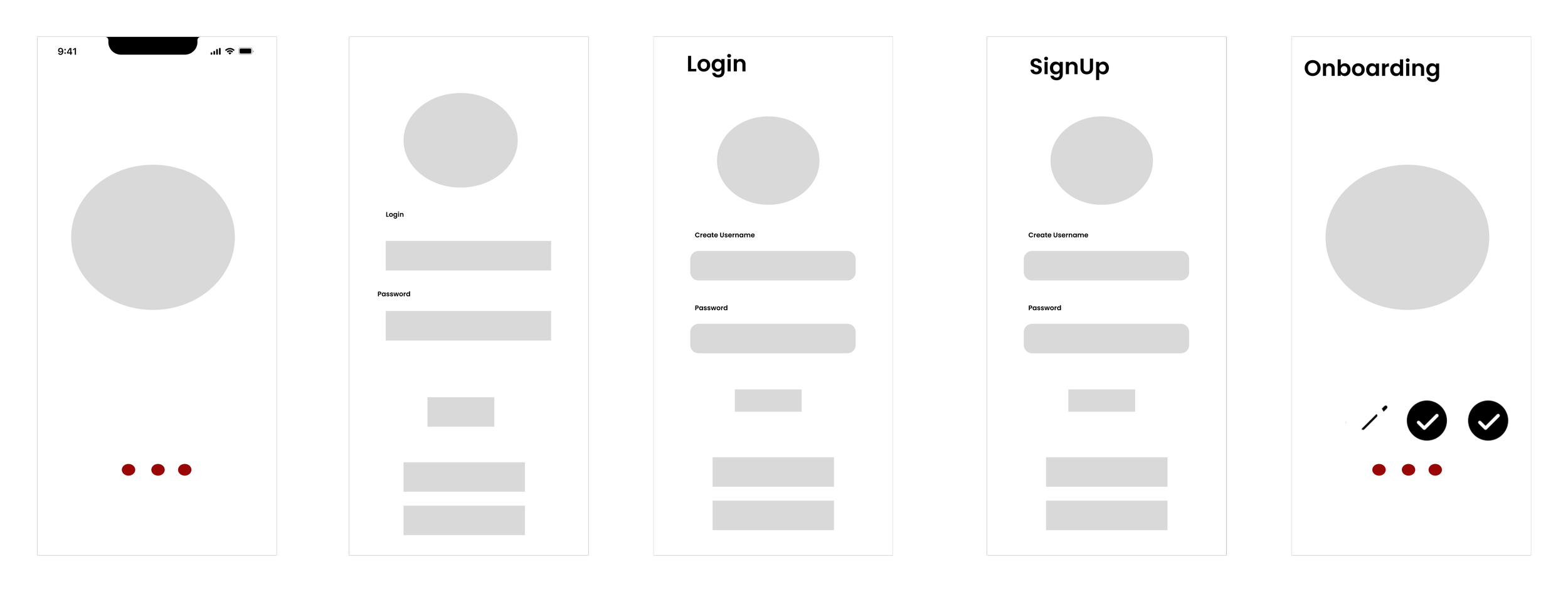 Lo-Fi Wireframe Screens